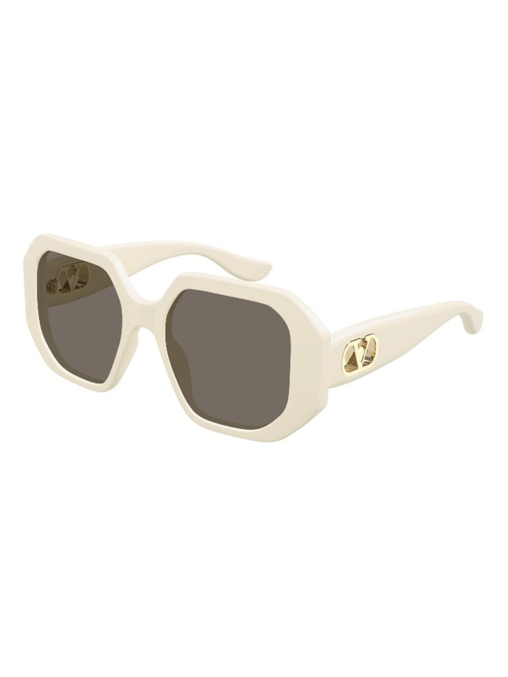 New Valentino Women's Sunglasses White Grey Lens Acetate Frame VG0003SA 004 55